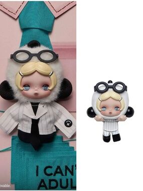 POP MART SKULLPANDA Off Mode Plush Doll Pendant & Pop Attach Hipper- No Adulting